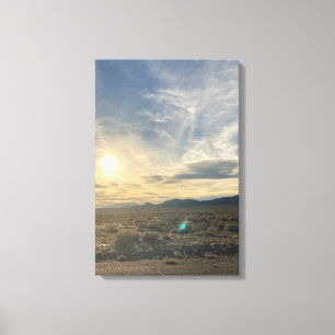 Impressão Em Tela Pôr do sol no deserto de Nevada – Céu Dourado Vert
