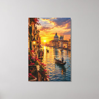 Impressão Em Tela Pôr do Sol no Grande Canal de Veneza Itália – Cine