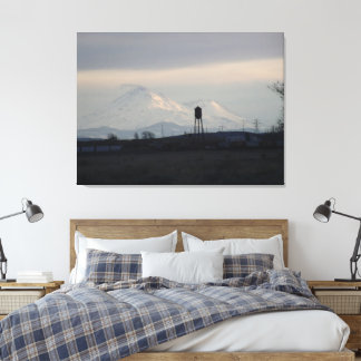 Impressão Em Tela Pôr do sol no Monte Shasta na neve 3