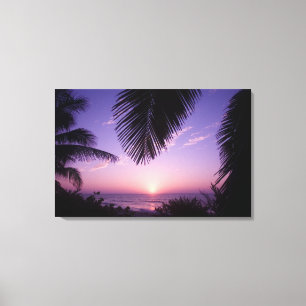 Impressão Em Tela Pôr do sol no West End, Cayman Brac, Ilhas Cayman,