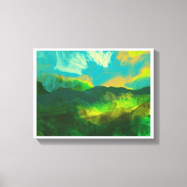 Impressão Em Tela pôr do sol num céu azul (Frente)