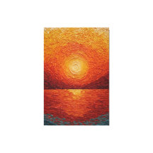 Pôr do Sol Radiante Sobre a Água Texturizado Arte 