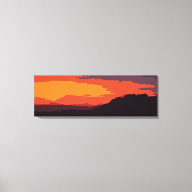 Impressão Em Tela pôr do sol simplificado (Frente)