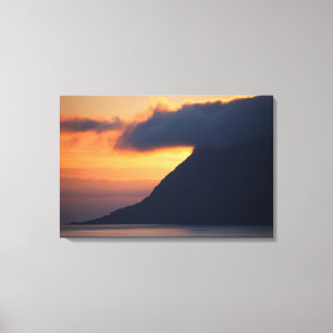 Impressão Em Tela Pôr do sol sobre a costa de Alesund