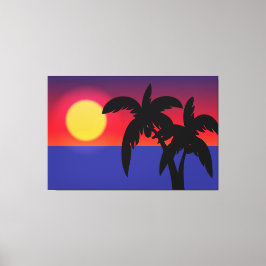 Impressão Em Tela pôr do sol tropical