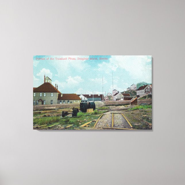 Impressão Em Tela Porção das Minas Treadwell, Ilha Douglass, AK (Frente)