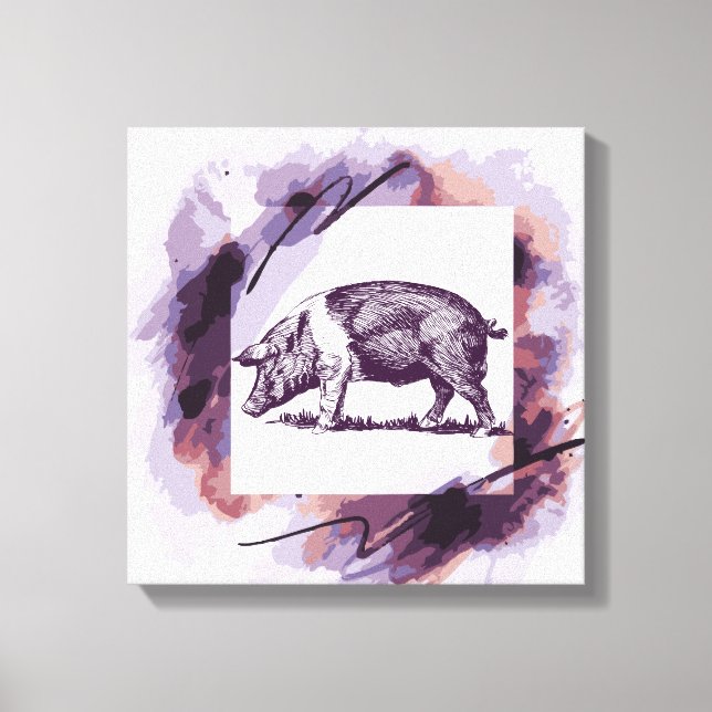 Impressão Em Tela porco (Frente)