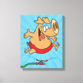 Impressão Em Tela porquinho aspersor de verão fofo