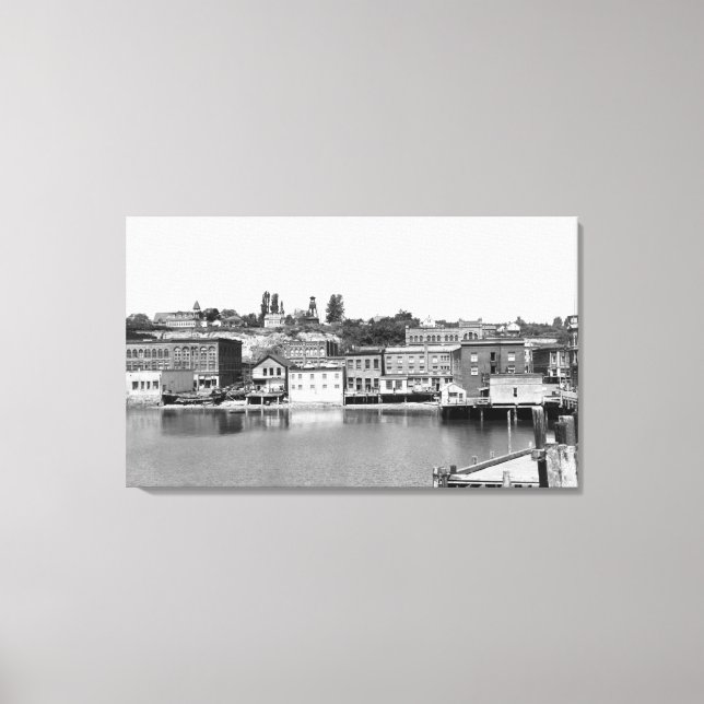 Impressão Em Tela Port Townsend, WA Waterfront Town View Photograp (Frente)