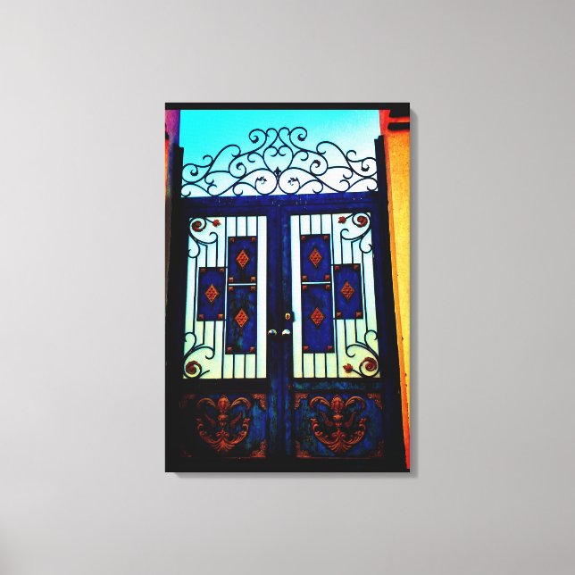 Impressão Em Tela Porta Azul (Frente)