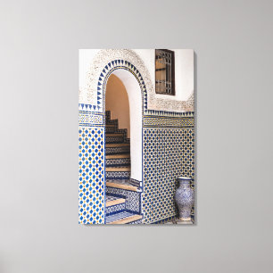 Impressão Em Tela Porta com azulejos marroquinos