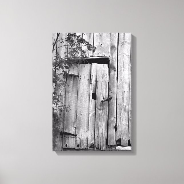 Impressão em Tela Porta de Celeiro com Árvore (Frente)