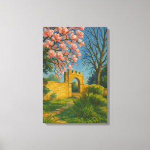 Impressão Em Tela Porta do Flor - Pintura de Jardim Encantada