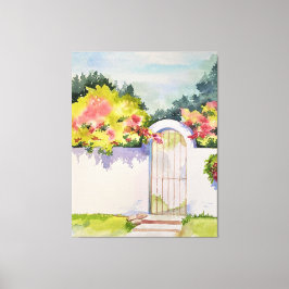 Impressão Em Tela Portão de Jardim Arrancado com Aquarela