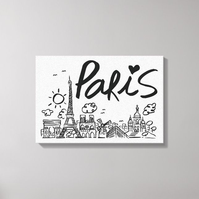 Impressão Em Tela Portaria da cidade de Paris (Frente)