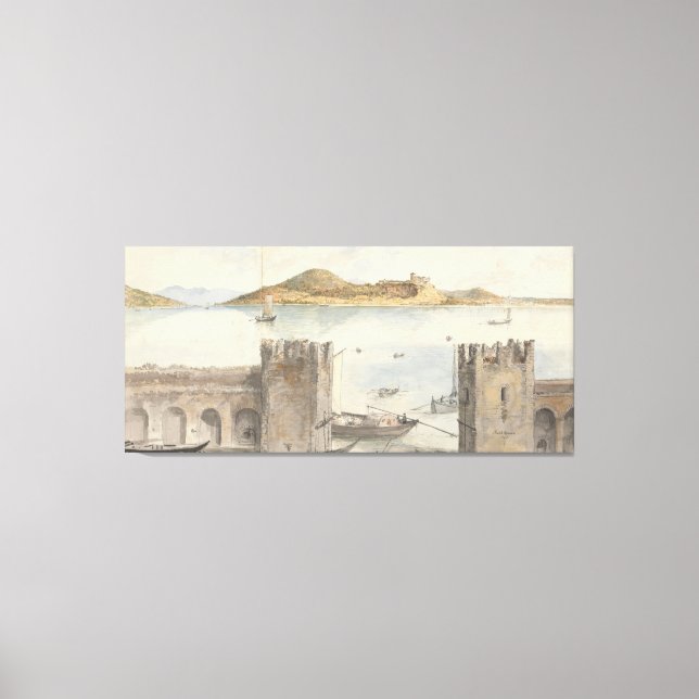 Impressão Em Tela Porto de Arona (1795) Charles Gore (Frente)