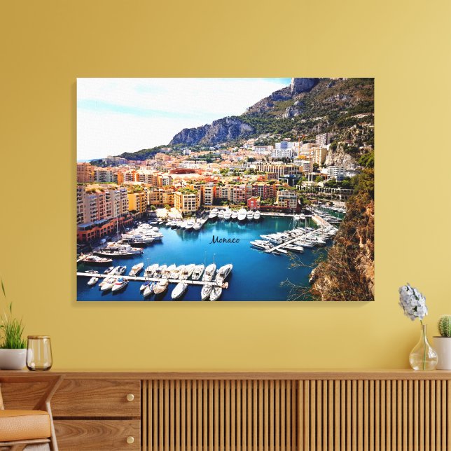 Impressão Em Tela Porto de Mônaco (Insitu(Sala de estar))