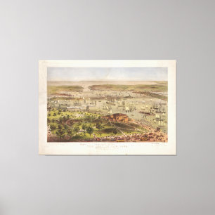 Impressão Em Tela Porto de New York da bateria que olha sul