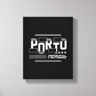 Impressão Em Tela Porto Portugal Tipografia Moderna Viagem Design