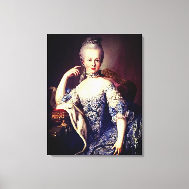 Impressão Em Tela Portrait of Marie Antoinette - Martin van Meytens (Frente)