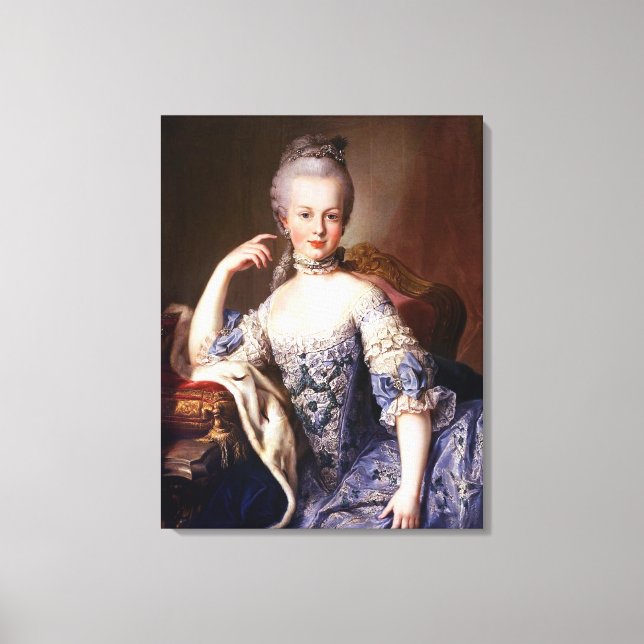 Impressão Em Tela Portrait of Marie Antoinette - Martin van Meytens (Frente)
