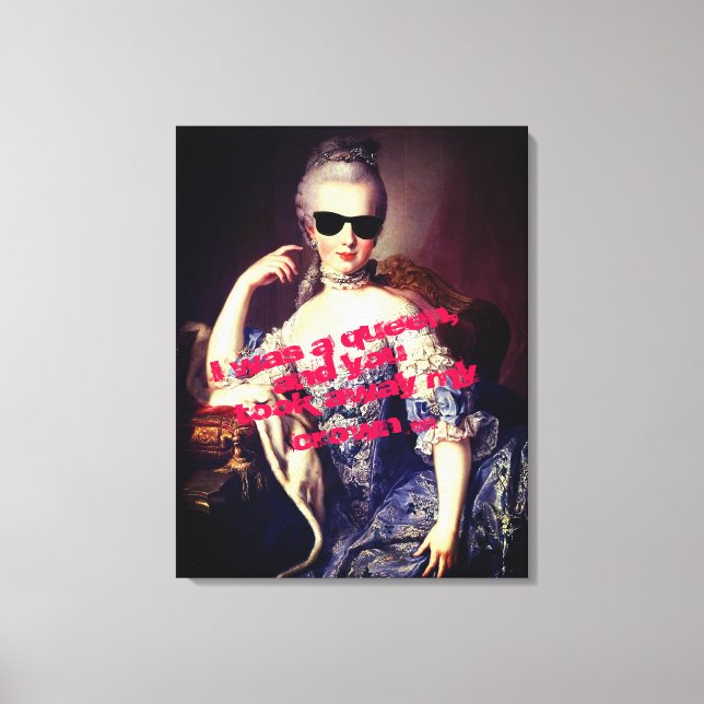 Impressão Em Tela Portrait of Marie Antoinette with Sunglasses quote (Frente)