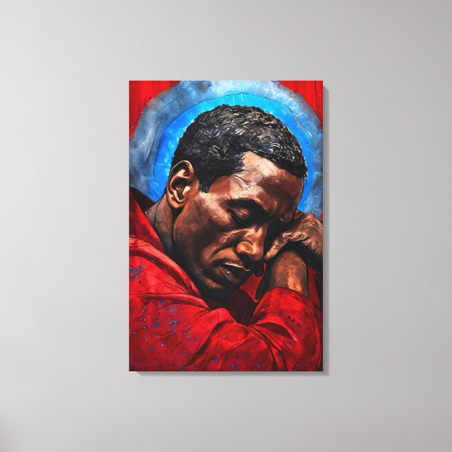 Impressão Em Tela Porträt eines Emotionalen Schwarzen Mannes (Frente)