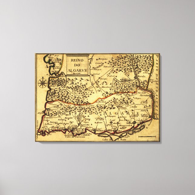 Impressão Em Tela PortugalMapa PanorâmicoPortugal (Frente)