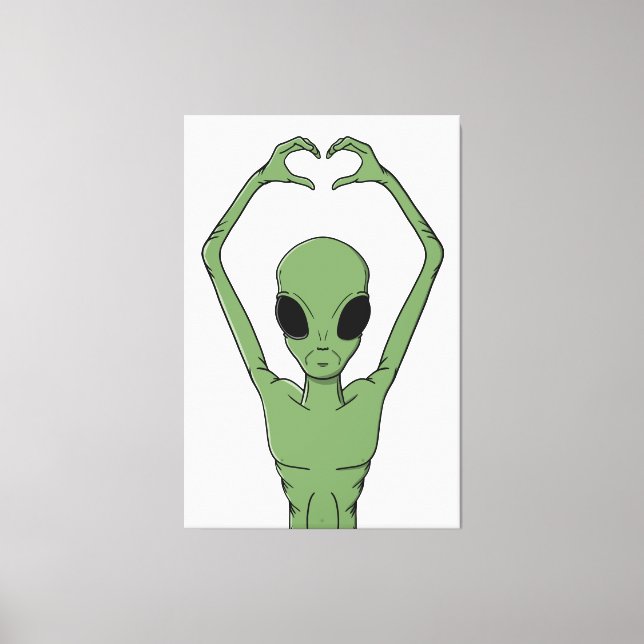 Impressão Em Tela Pose do Coração Alien (Frente)