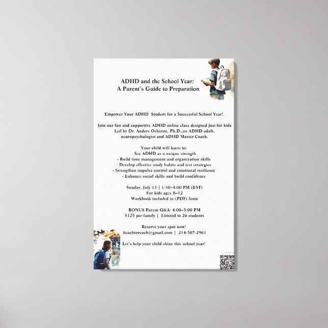 Impressão Em Tela POSTER ADHD 13 de julho (Frente)