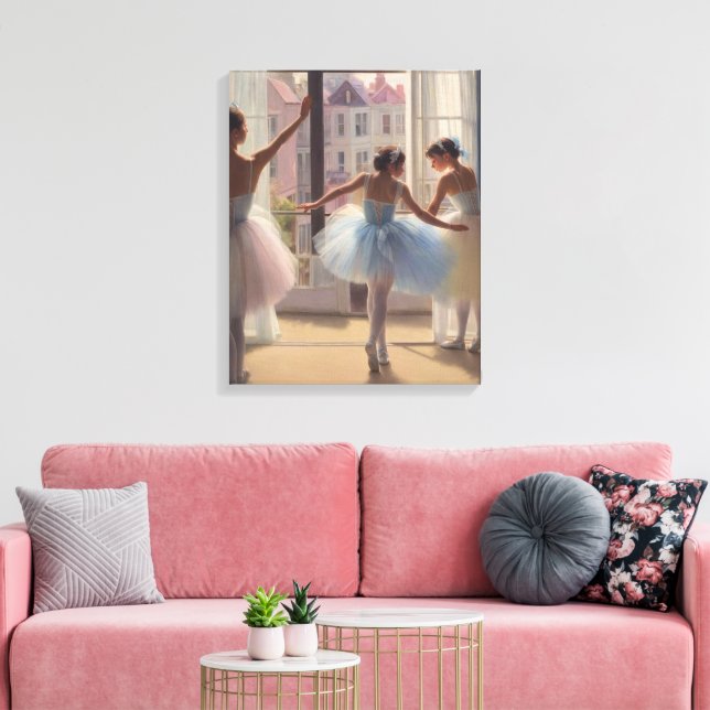 Impressão Em Tela Póster Bailarinas frente a la ventana (Insitu(Sala de estar))