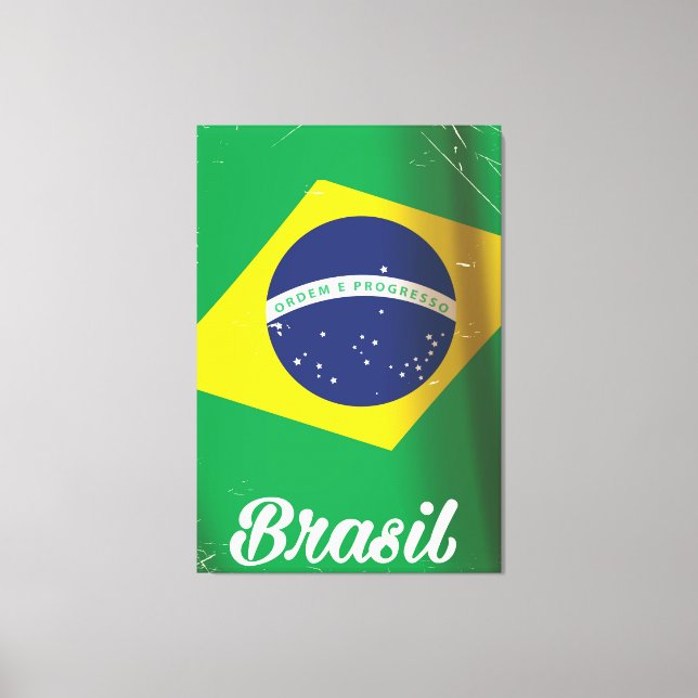 Impressão Em Tela Poster da bandeira nacional do Brasil (Frente)