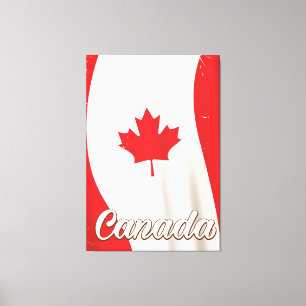 Impressão Em Tela Poster das viagens vintage da bandeira de Canadá