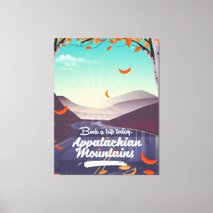 Impressão Em Tela Poster das viagens vintage das montanhas apalaches