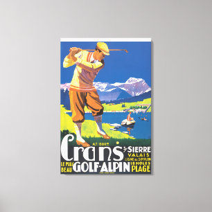 Impressão Em Tela Poster das viagens vintage de Alpin do golfe