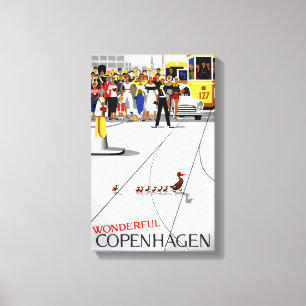 Impressão Em Tela Poster das viagens vintage de Copenhaga restaurado