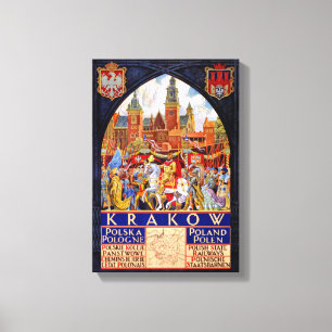 Impressão Em Tela Poster das viagens vintage de Krakow do Polônia
