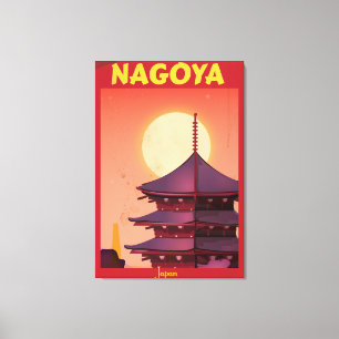Impressão Em Tela Poster das viagens vintage de Nagoya, Japão
