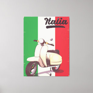 Impressão Em Tela Poster das viagens vintage do patinete de Italia
