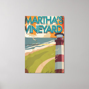 Impressão Em Tela Poster das viagens vintage do vinhedo de Marthas