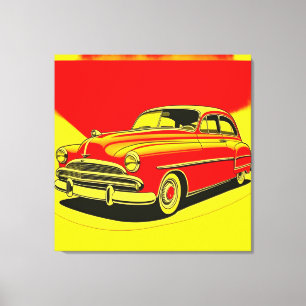 Impressão Em Tela Poster de carro retrô clássico