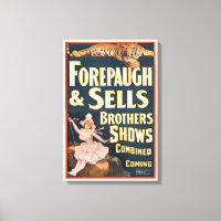 Poster De Circo De Tigre E Mulher Em Horseback