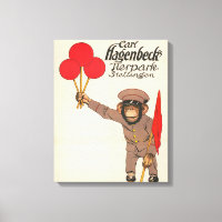 Poster De Circo Vintage De Um Macaco Que Segurava 