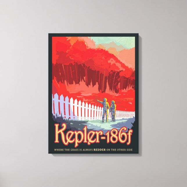 Impressão Em Tela Poster De Espaço Retroativo Do Kepler-186f. (Frente)