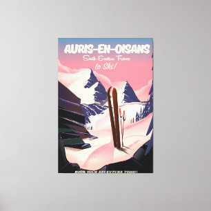 Impressão Em Tela poster de esqui AURIS-EN-OISANS França