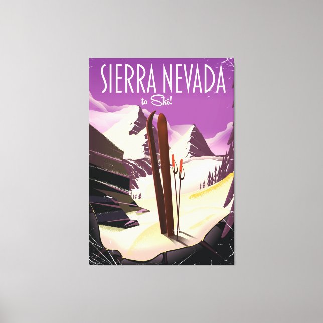 Impressão Em Tela Poster de esqui de Sierra Nevada (Frente)