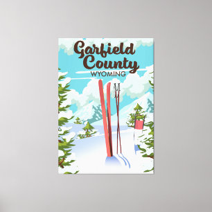 Impressão Em Tela Poster de Esqui do Condado de Garfield Wyoming