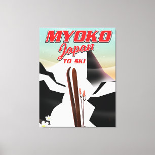 Impressão Em Tela poster de esqui myoko japan