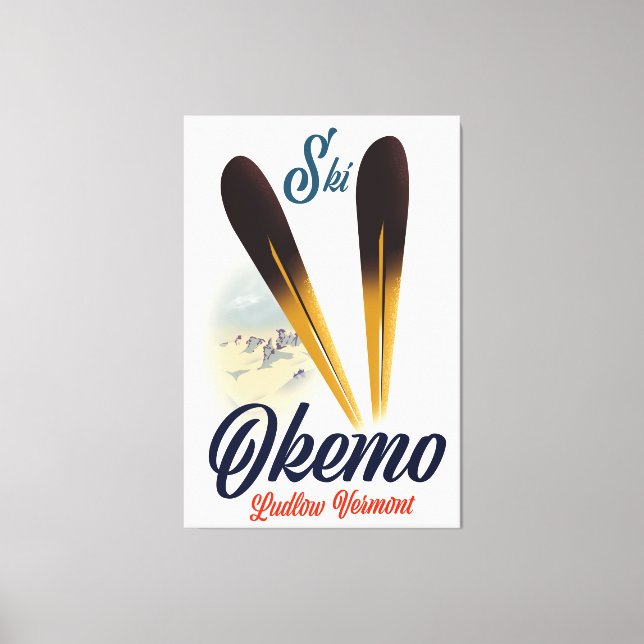 Impressão Em Tela poster de esqui Okemo Ludlow Vermont (Frente)
