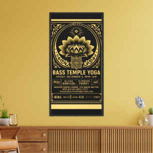 Impressão Em Tela Poster de Evento Yoga do Templo Bass